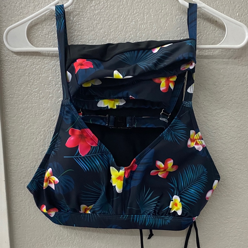 Floral Print Zip-Up  swimsuit 2 piece with Jacket